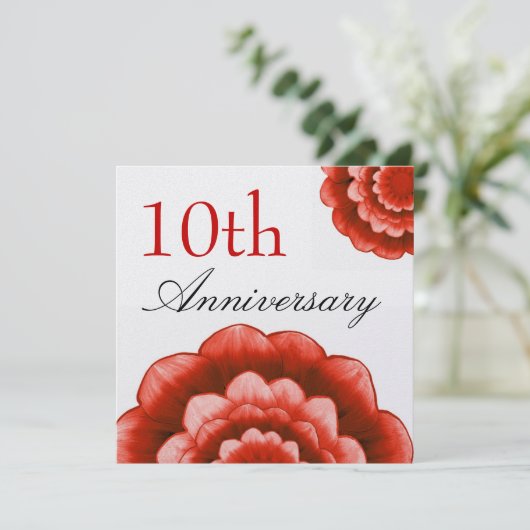 de 10de Premie van de Bloemen van het Jubileum Kaart (Staand voorkant)