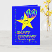 De 10de Sterren Brithday van de kleindochter Kaart (Gele Bloem)