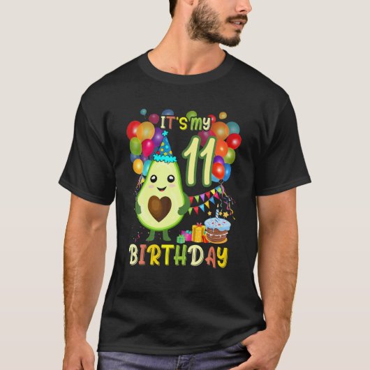 De 11e verjaardag van de Avocado Birthday Party Cu T-shirt (Voorkant)