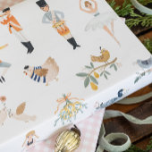 De 12 dagen kerstcadeaubonade inpakpapier vel