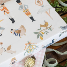 De 12 dagen kerstcadeaubonade inpakpapier vel