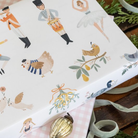 De 12 dagen kerstcadeaubonade inpakpapier vel