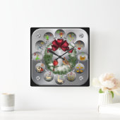 De 12 dagen Kerstmis ~ Kardinalen met een breedte  Vierkante Klok (Huis)