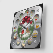 De 12 dagen Kerstmis ~ Kardinalen met een breedte  Vierkante Klok (Hoek)