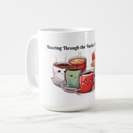 De 12 dagen van cafeïne koffiemok (Voorkant links)