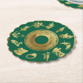 De 12 dagen van de groene kerstdagen kartonnen onderzetters (Gekanteld)