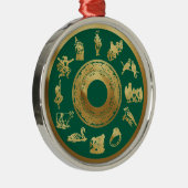 De 12 dagen van de groene kerstdagen metalen ornament (Rechts)