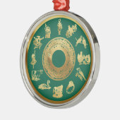 De 12 dagen van de groene kerstdagen metalen ornament (Links)