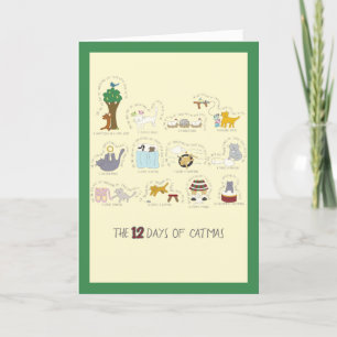 De 12 dagen van Kerstmis Feestdagen Kaart