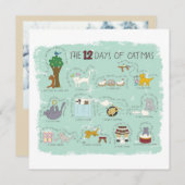 De 12 Dagen van Kerstmis in Mint Foto Kerst Kaart (Voorkant / Achterkant)