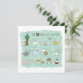 De 12 Dagen van Kerstmis in Mint Foto Kerst Kaart (Staand voorkant)