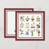 De 12 dagen van Kerstmis, uw kleur Feestdagenkaart (Voorkant / Achterkant)