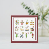 De 12 dagen van Kerstmis, uw kleur Feestdagenkaart (Staand voorkant)