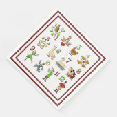 De 12 dagen van Kerstmis, uw kleur Servetten (Hoek)