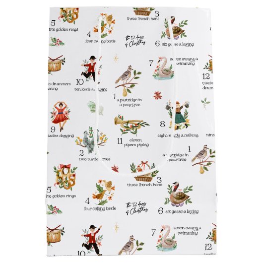 De 12 dagen van Kerstmis | Vakantie Medium Cadeauzakje (Achterkant)