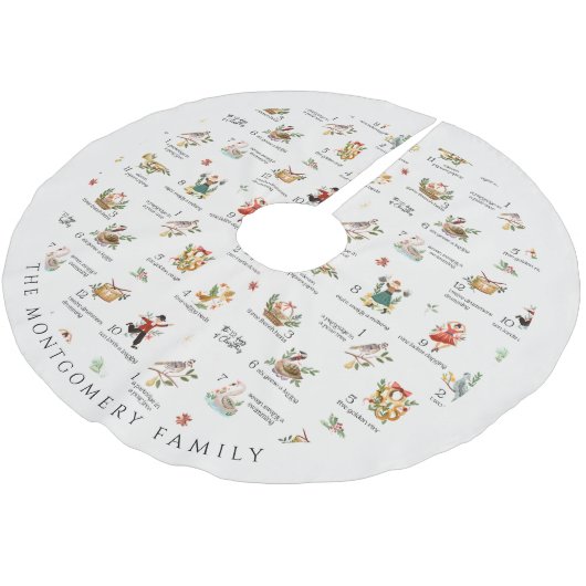 De 12 dagen van Kerstmis | Vakantie monogram Kerstboom Rok (Gekanteld)