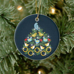 de 12 kerstdagen keramisch ornament
