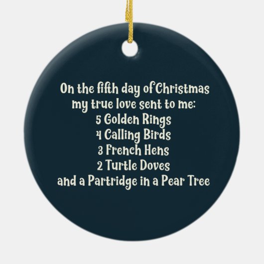 de 12 kerstdagen keramisch ornament (Achterkant)