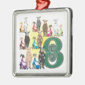 De 12 kerstdagen metalen ornament (Links)