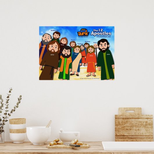 De 12 postzegels poster (Keuken)