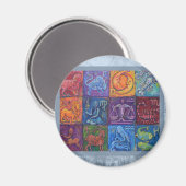 De 12 Tekenen van de Zodiac Magneet (Voorkant / Achterkant)