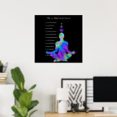 De 12 universele wetten - kleurrijk Yoga Silhouett Poster (Thuiskantoor)