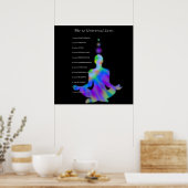De 12 universele wetten - kleurrijk Yoga Silhouett Poster (Keuken)