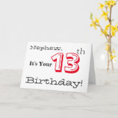 De 13e verjaardag van de neef in rood en zwart. kaart (Gele Bloem)