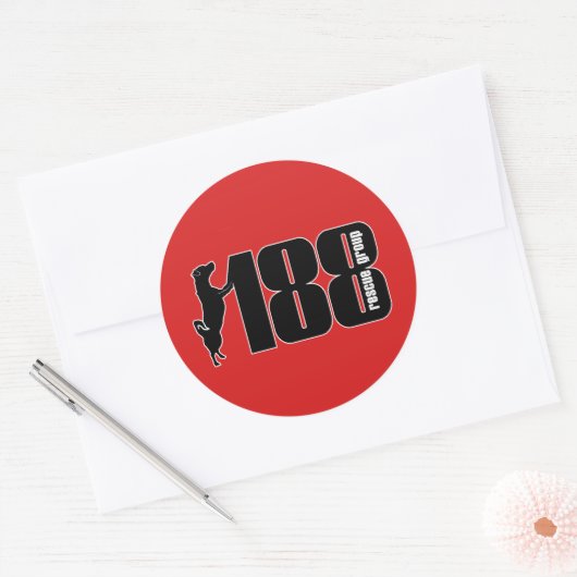 De 188 Rescue Group Glossy Ronde Stickers (Envelop)