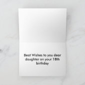 de 18de Kaart van de Verjaardag voor een Dochter (Binnen)