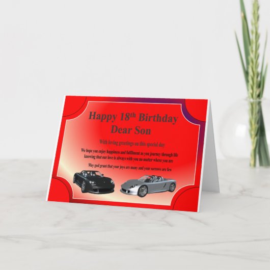 de 18de Kaart van de Verjaardag voor een zoon (Voorkant)