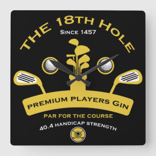 De 18e Golf Hole Funny Golfing Gifts Vierkante Klok
