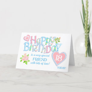 De 18e verjaardag van de Rozen van Friend hoort bi Feestdagen Kaart