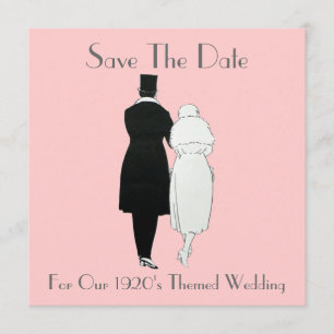De 1920's Geëigende bruiloft bespaart de datum Save The Date