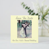 De 1920's Geëigende bruiloft bespaart de datum Save The Date (Staand voorkant)