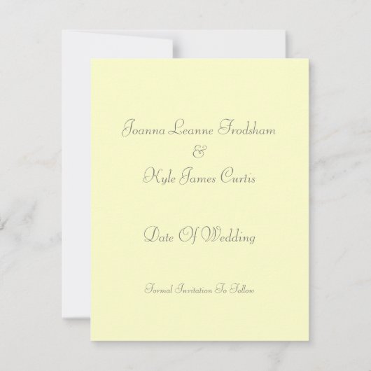 De 1920's Geëigende bruiloft bespaart de datum Save The Date (Achterkant)