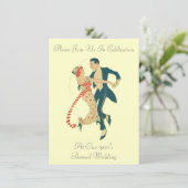De 1920's 'Th-Wedding Invitations' Kaart (Staand voorkant)