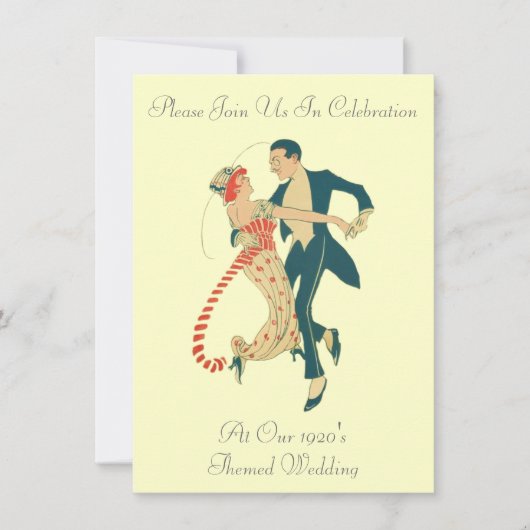 De 1920's 'Th-Wedding Invitations' Kaart (Voorkant)