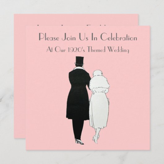 De 1920's 'Th-Wedding Invitations' Kaart (Voorkant / Achterkant)