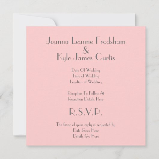 De 1920's 'Th-Wedding Invitations' Kaart (Achterkant)