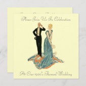De 1920's 'Th-Wedding Invitations' Kaart (Voorkant / Achterkant)