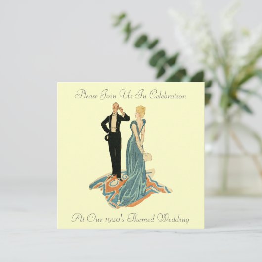 De 1920's 'Th-Wedding Invitations' Kaart (Staand voorkant)