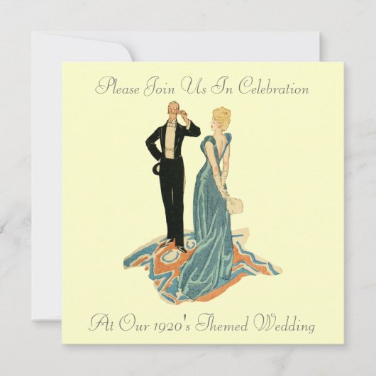 De 1920's 'Th-Wedding Invitations' Kaart (Voorkant)