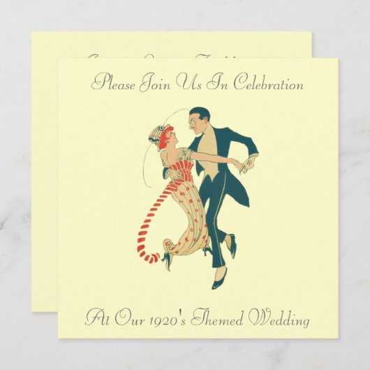 De 1920's 'Th-Wedding Invitations' Kaart (Voorkant / Achterkant)