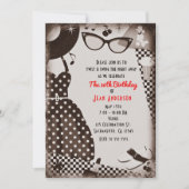 De 1950-inch Fifties zetten de Retro  zwart wit om Kaart (Voorkant)