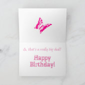 De 19de verjaardag van de kleindochter, vlinder, kaart (Binnen)