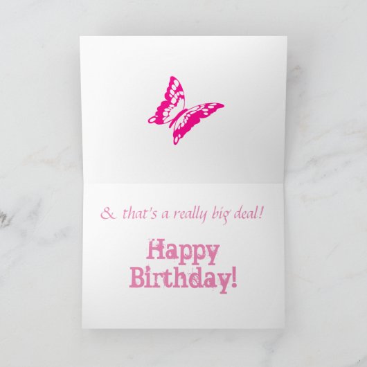 De 19de verjaardag van de kleindochter, vlinder, kaart (Binnen)