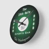 De 19e hole Golf Golfers Sport Bar Wandklok (Hoek)