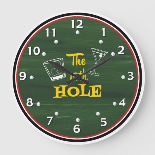 De 19e hole Whimsical Golfer's klok (Voorkant)