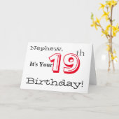 De 19e verjaardag van de neef in rood en zwart. kaart (Gele Bloem)